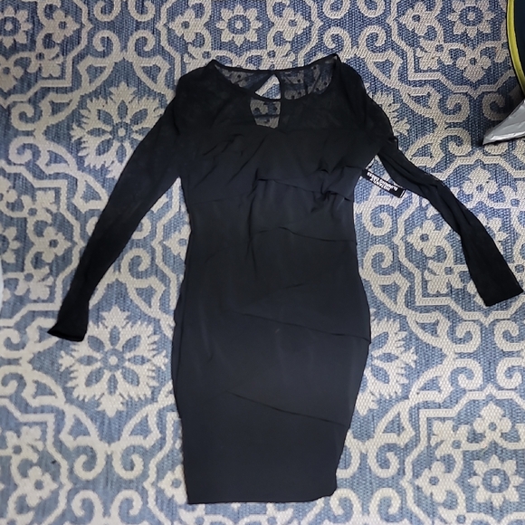 White House Black Market Sheer Polka Dot Top Dress. Instantly Slimming. Size 10. - Picture 1 of 5